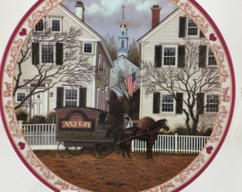 Vintage A Farewell Kiss for Mrs. Jacob Amherst Dove Hometown Memories Collector Plate #5 1994 Door Charles Wysocki voor The Bradford Exchange