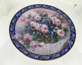 Vintage &quot;Roses&quot; Eerste in serie Collector&#39;s Plate door Lena Liu 1992 voor Bradford Exchange
