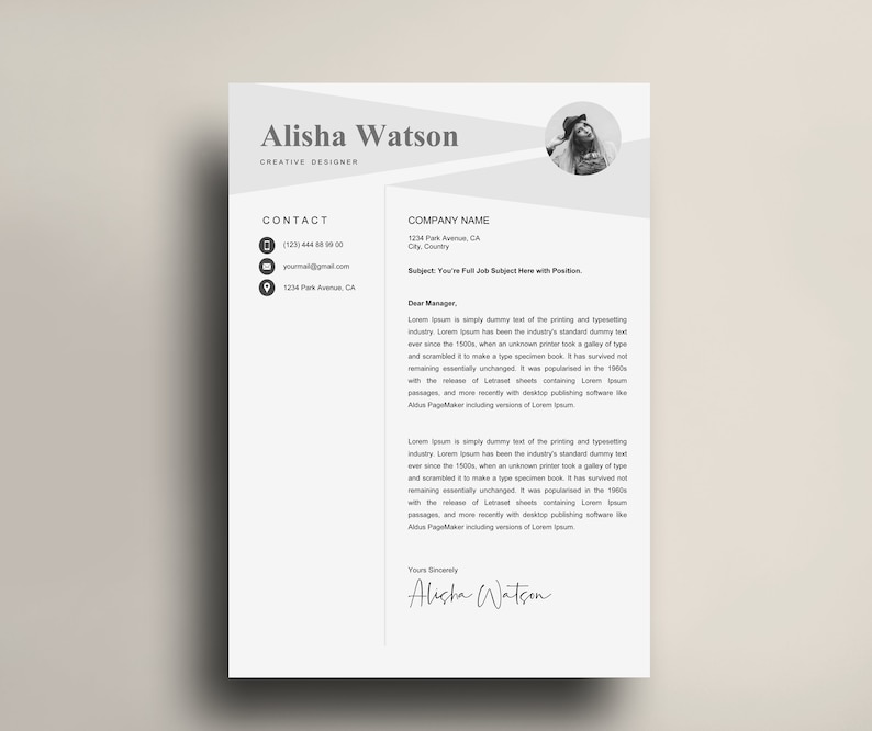 Two Pages Resume Template Resume Template CV Template Instant Download Creative Resume Template Simple Resume Template