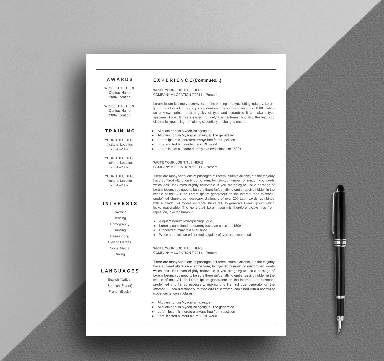 Resume Template Google Docs Resume Creative Google Docs Etsy