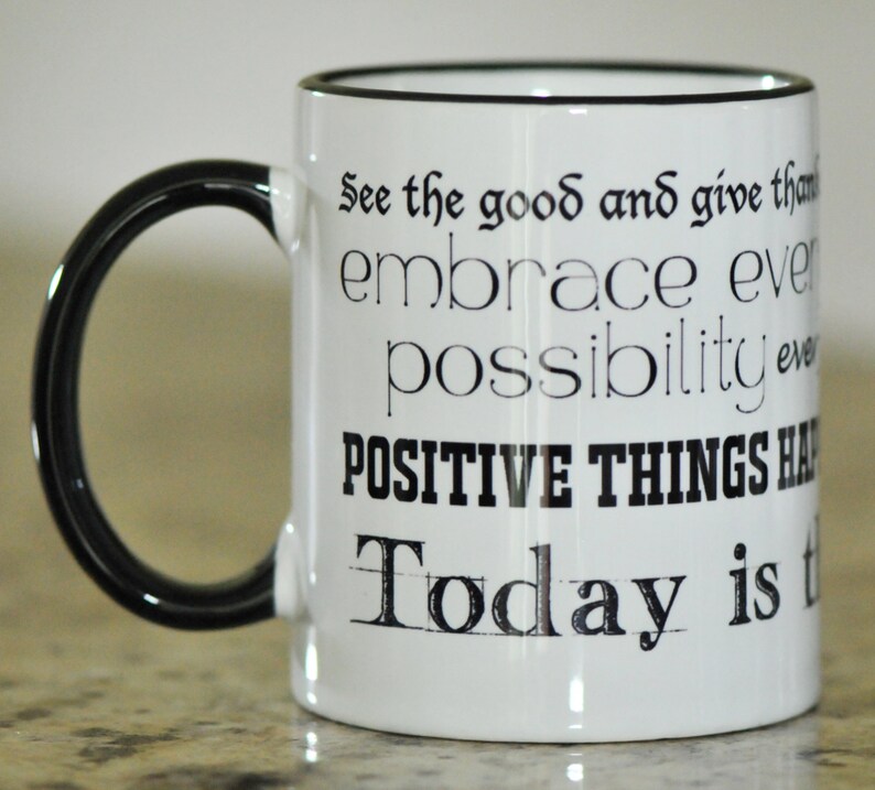 Inspirational Quote Ceramic Coffee Cup with Black HandleGifts Etsy