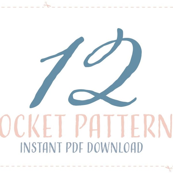 12 Printable Pocket Patterns | Digital PDF | Pocket Bag Pattern | Patch Pocket Pattern