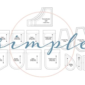 12 Printable Pocket Patterns | Digital PDF | Pocket Bag Pattern | Patch ...