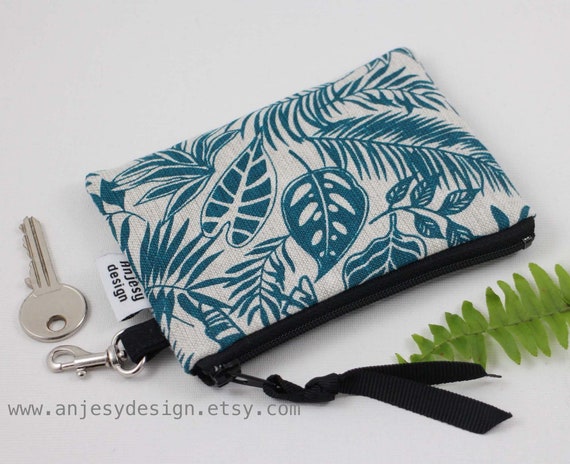 Petit porte monnaie femme porte clé Pochette tissu Tropical Porte carte -   France