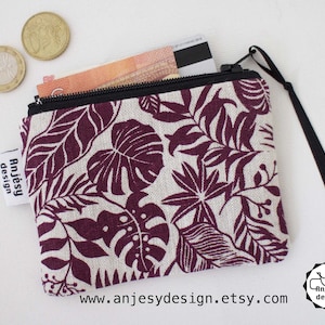 Petit Porte monnaie Porte carte imprimé à la main par ANJESYdesign.