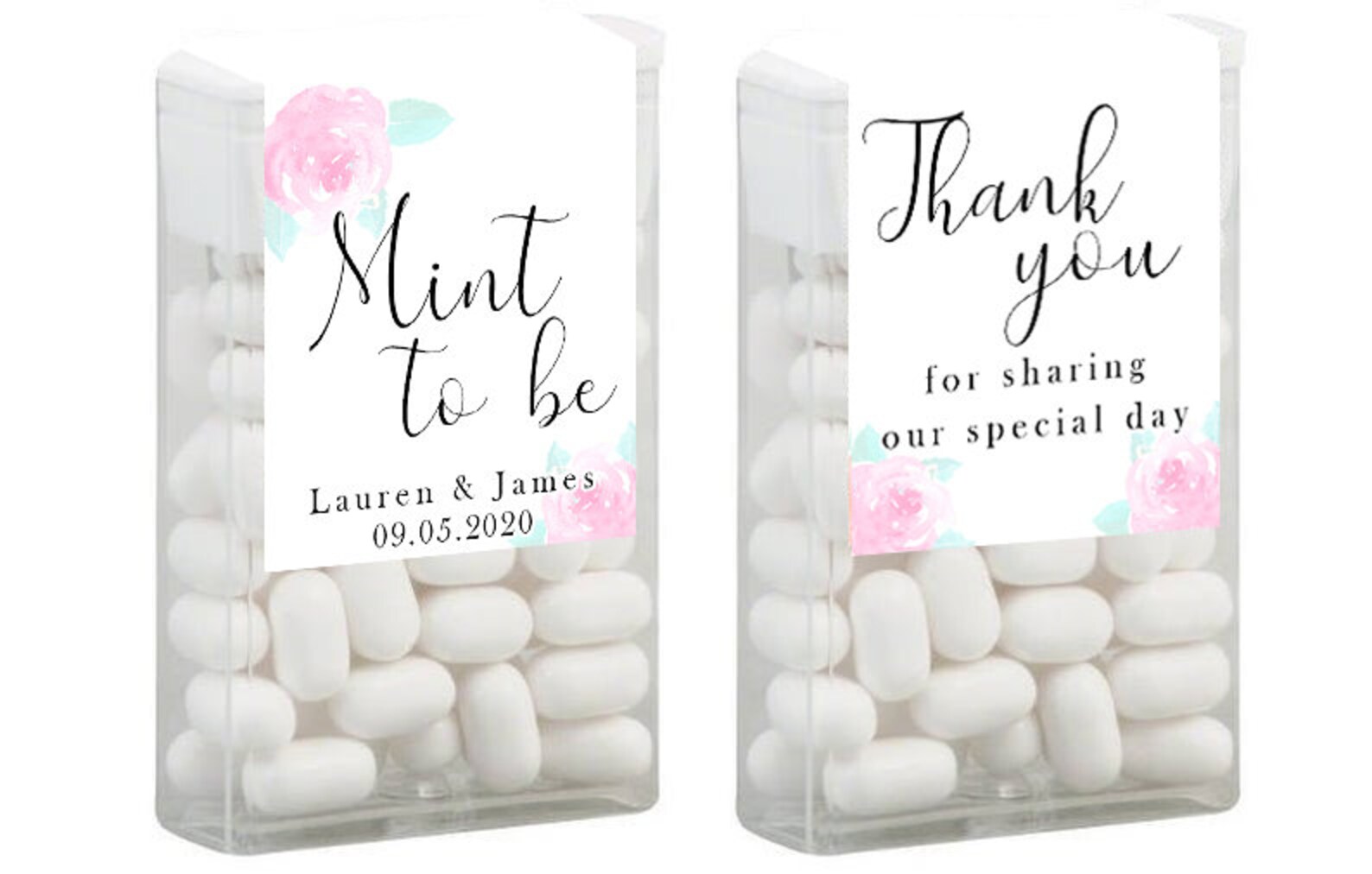 Personalised White Mints With Labels Mint to Be Favours Etsy UK