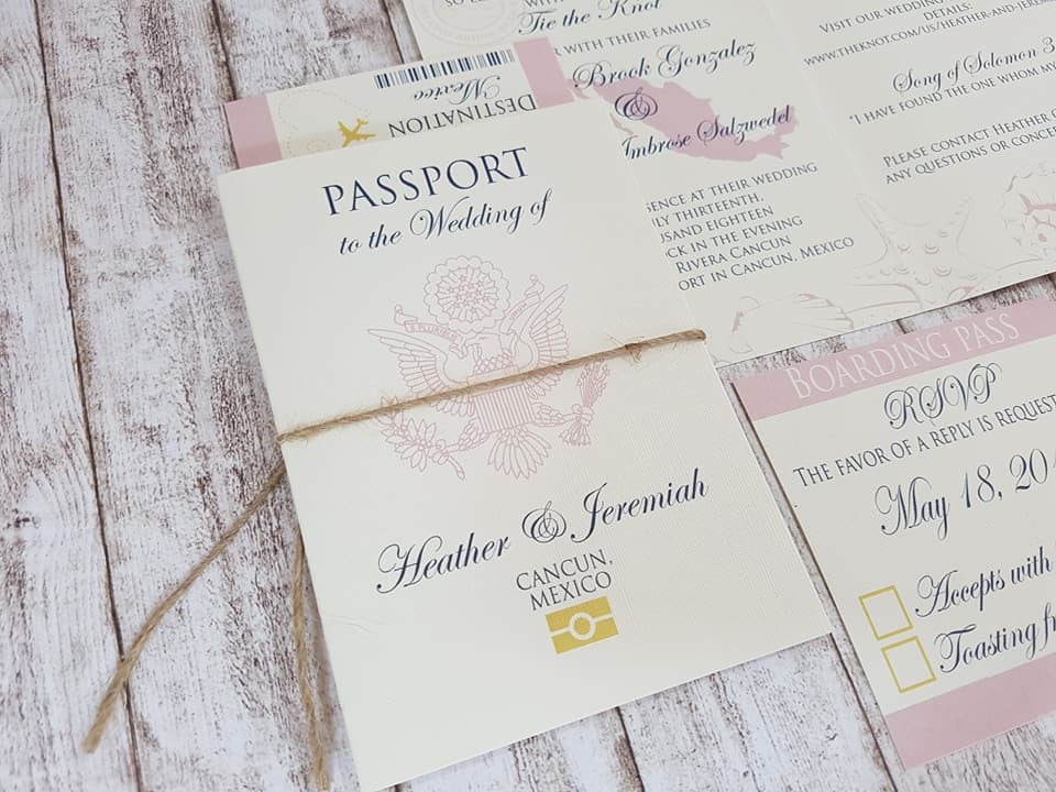 Personalised Passport Destination Wedding Invitation Etsy