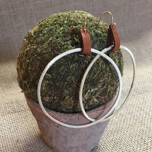 Gold Hoop Earrings with Deerhide