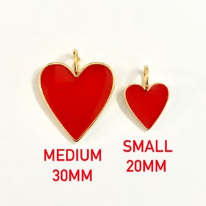 SMALL Enamel Heart on Paperclip Chain image 3