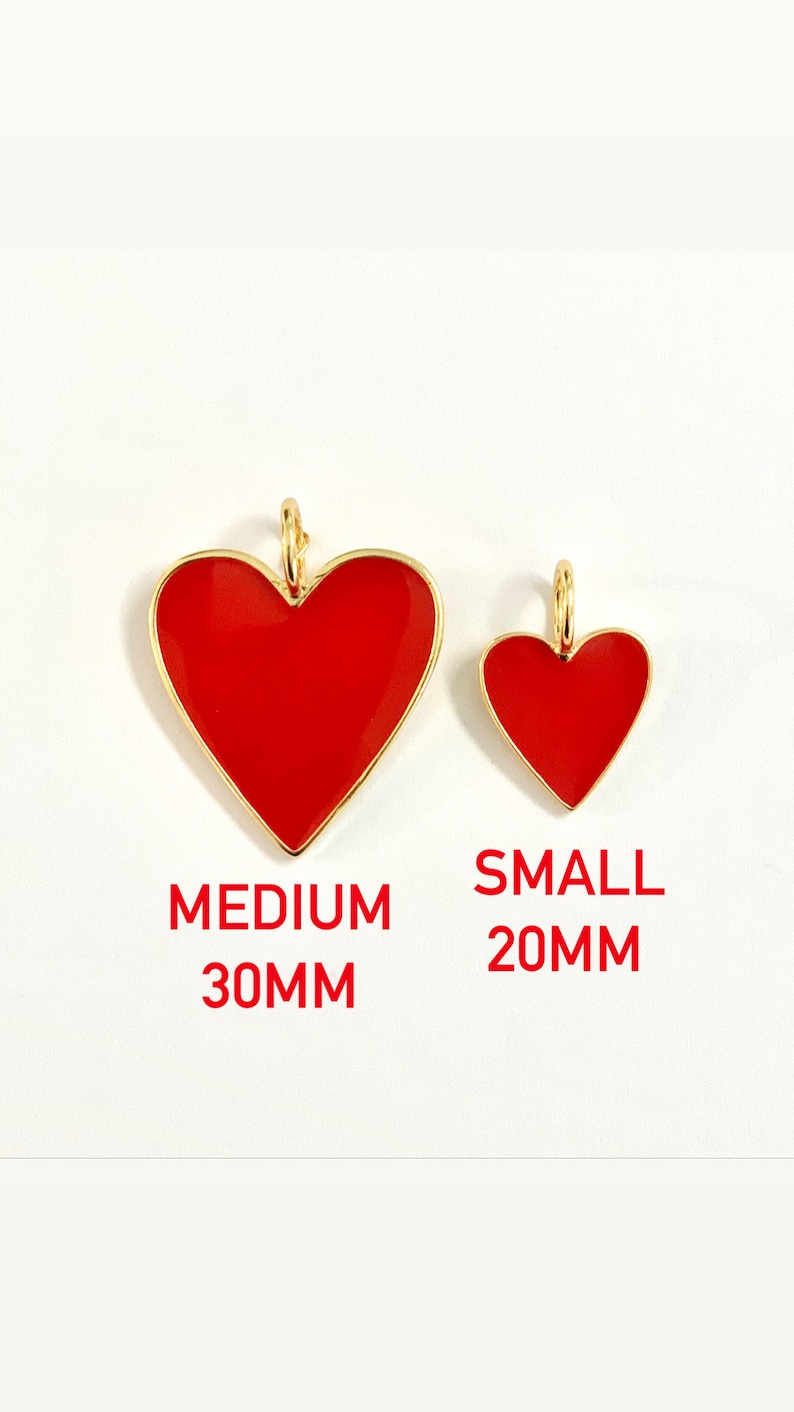 SMALL Enamel Heart on Paperclip Chain image 3