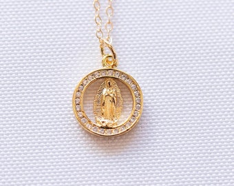 Mary on a gold filled chain