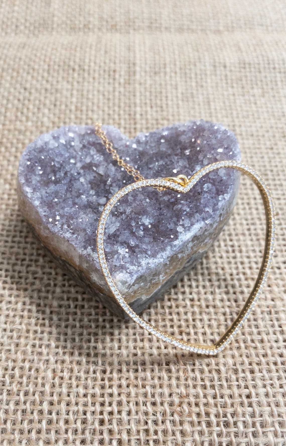 Heart Necklace Gold Chain Etsy