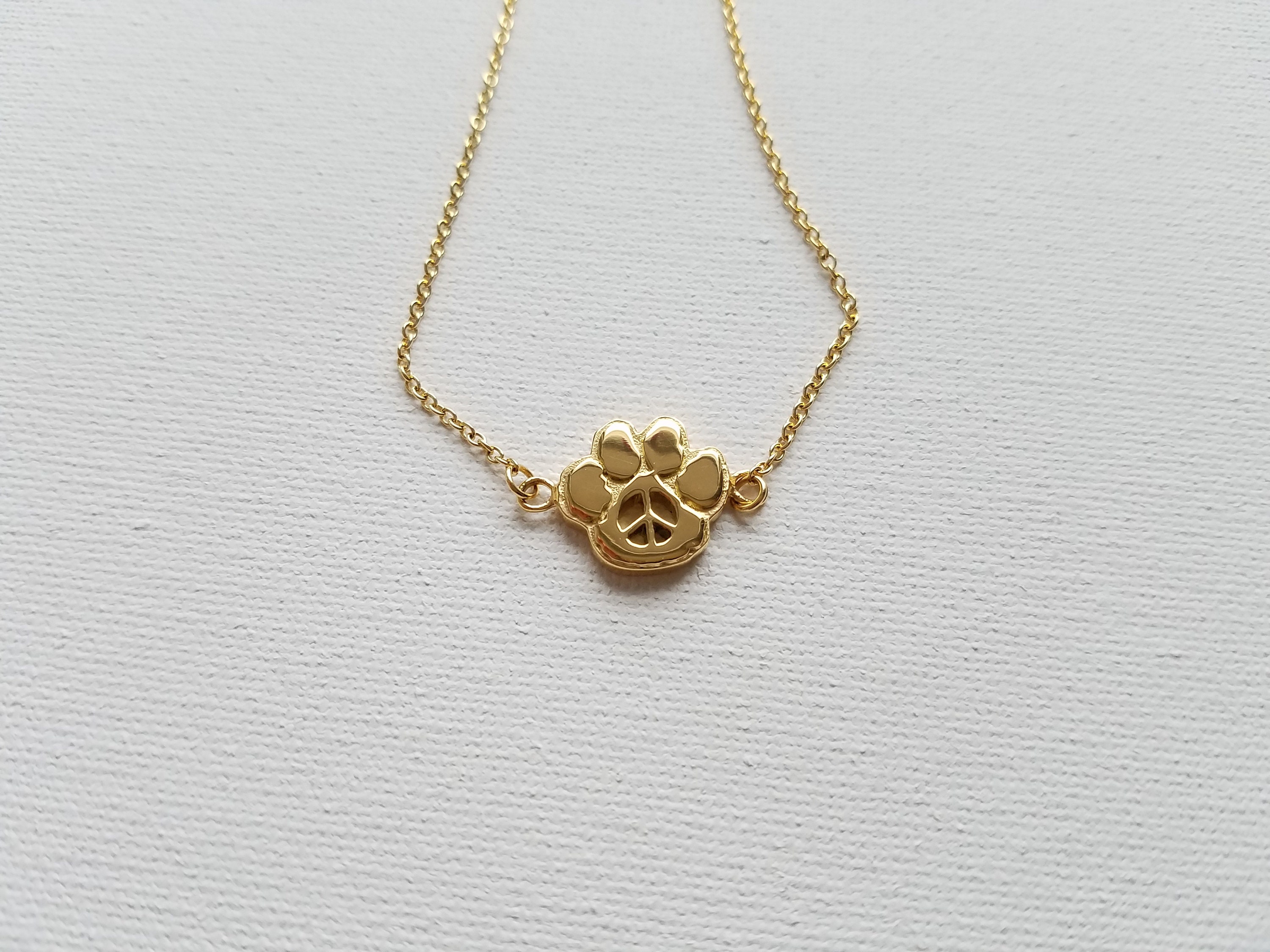 Dog paw pendant necklace cute pet necklace dog paw jewelry Etsy