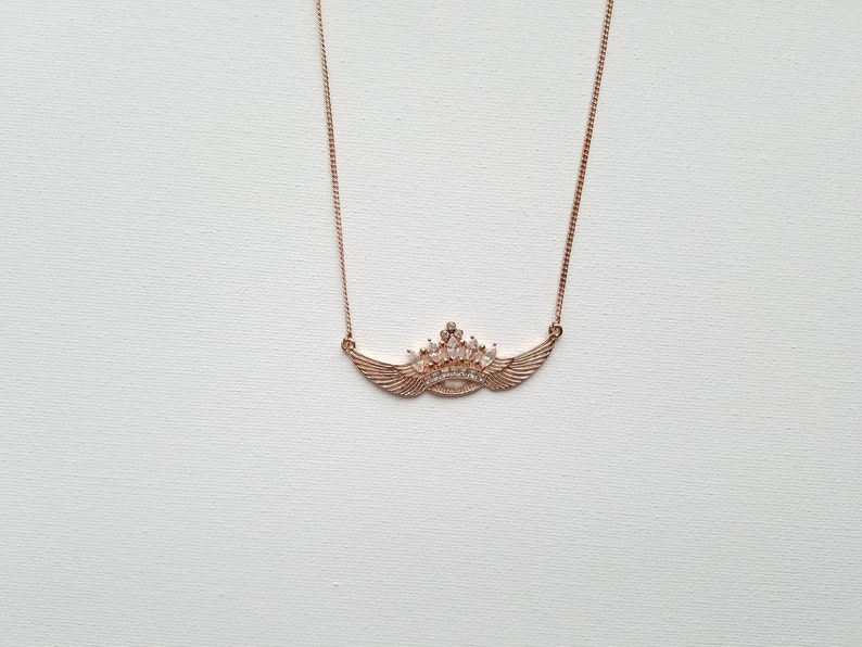 zircon necklace celebration gift wing pendant necklace princess necklace zircon crown pendant necklace wedding jewelry birthday gift