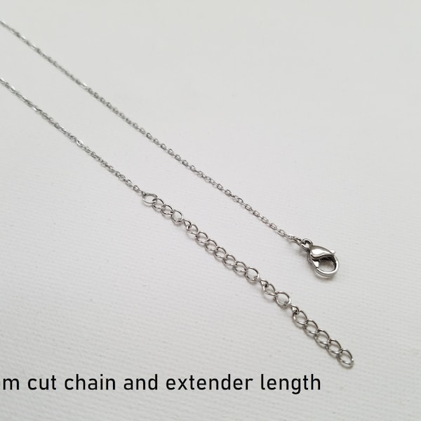 Thin necklace chain, custom cut length, custom gift box, everyday wear necklace, skin safe