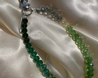 Handmade Beaded Gradient Phone Strap | Crystal Keychain