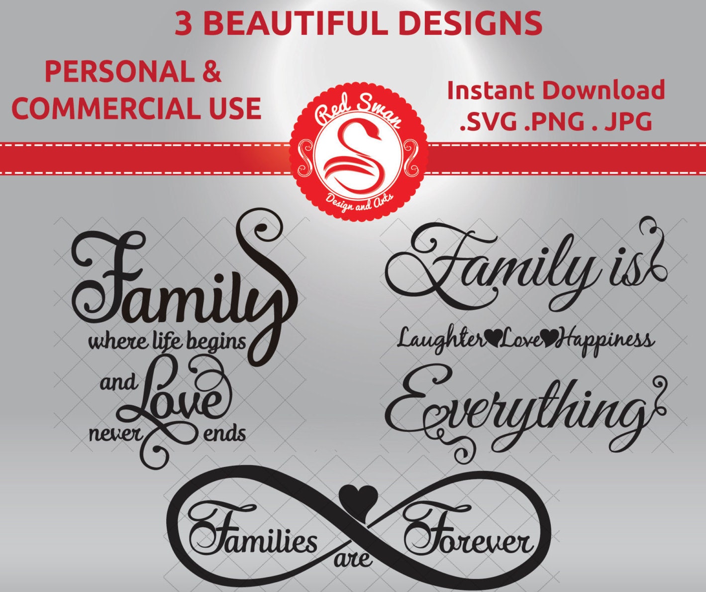 Download 3 Family Quotes Cutting File SVG DXF PDF jpg png | Etsy