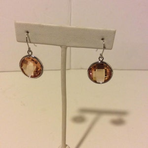 Löschen Sie Runde Citrin facettiert 925er Silber Ohrringe