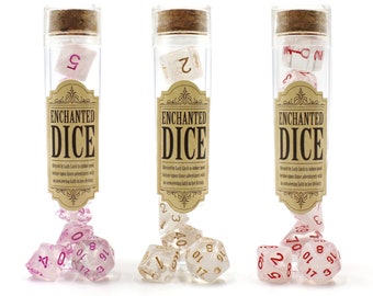 Enchanted D&D Dice - Transparent Smoke Polyhedral Dice