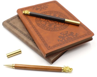 Dragon Pen and Embossed Leather Journal: TRPG D&D Notebool