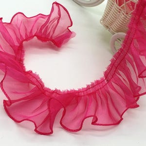 Chiffon Edge Pleated ruffle, Ruffle Trim Fabric, Tulle edge image 2