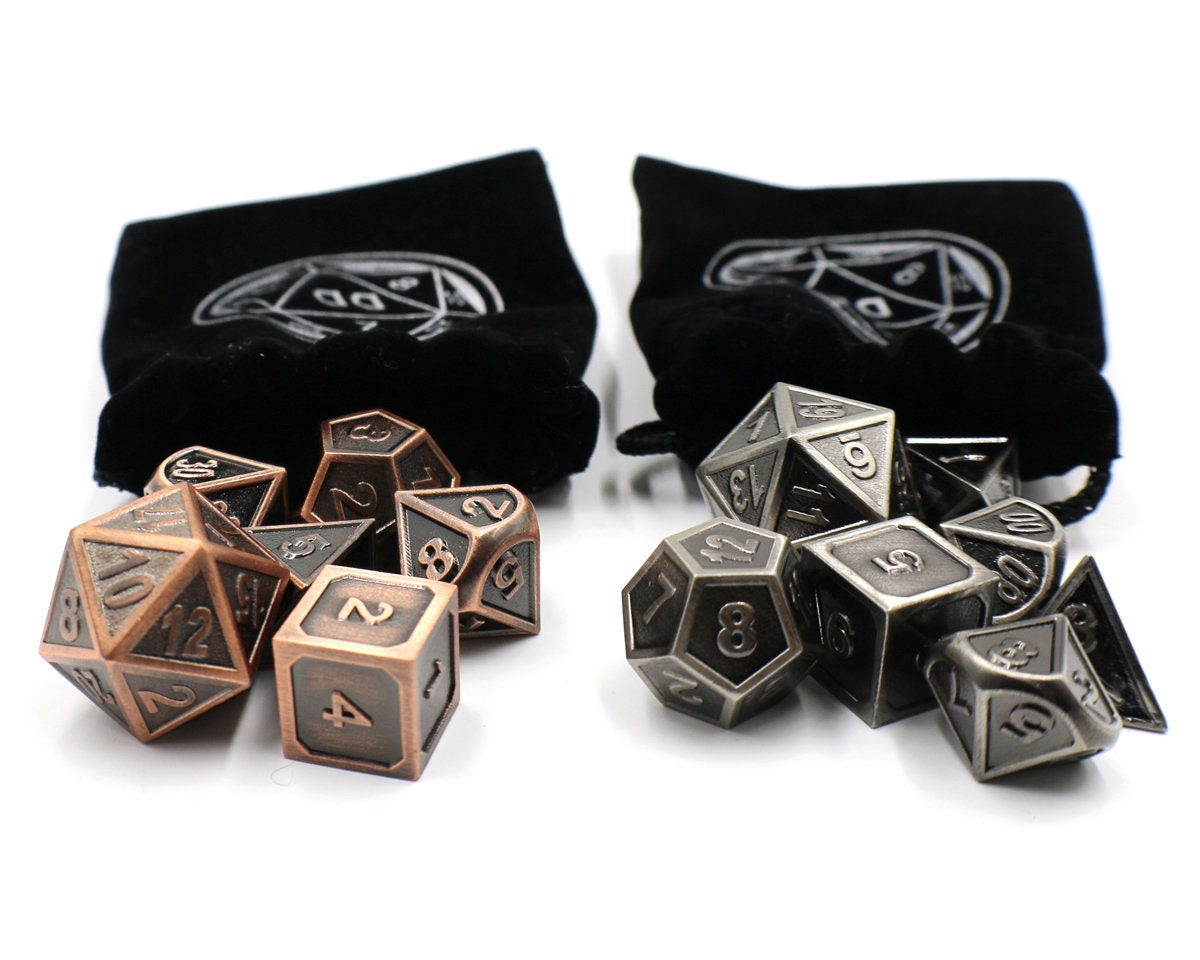 Two Metal Role Playing Dice Sets With Storage Chest for Dungeons and ...