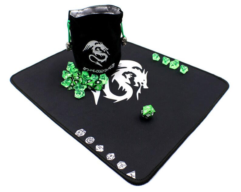 D&D Metal Dice Set With Play Mat Dice Bag and Counters Etsy