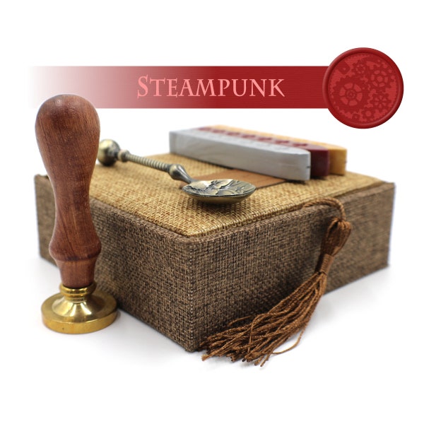 Steampunk Cogs / Gears Seals - Coffret cadeau De timbre de cire / Kit