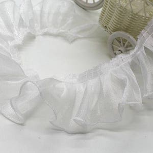 Chiffon Edge Pleated ruffle, Ruffle Trim Fabric, Tulle edge image 5