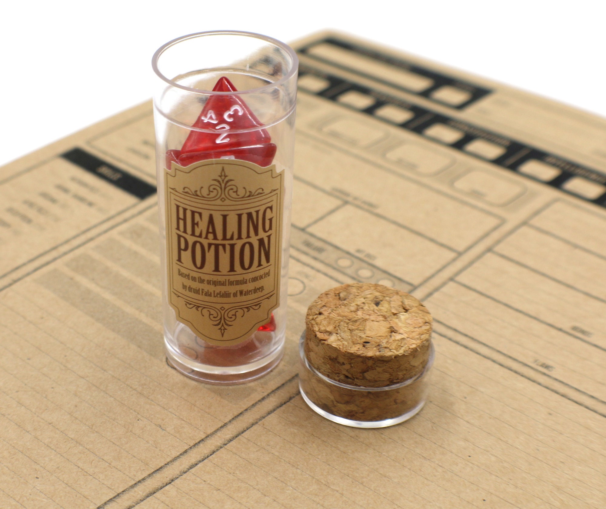30 Dés D4 Miniatures Rouge Transparent - Potion De Soin DnD - Dans Bocal Verre