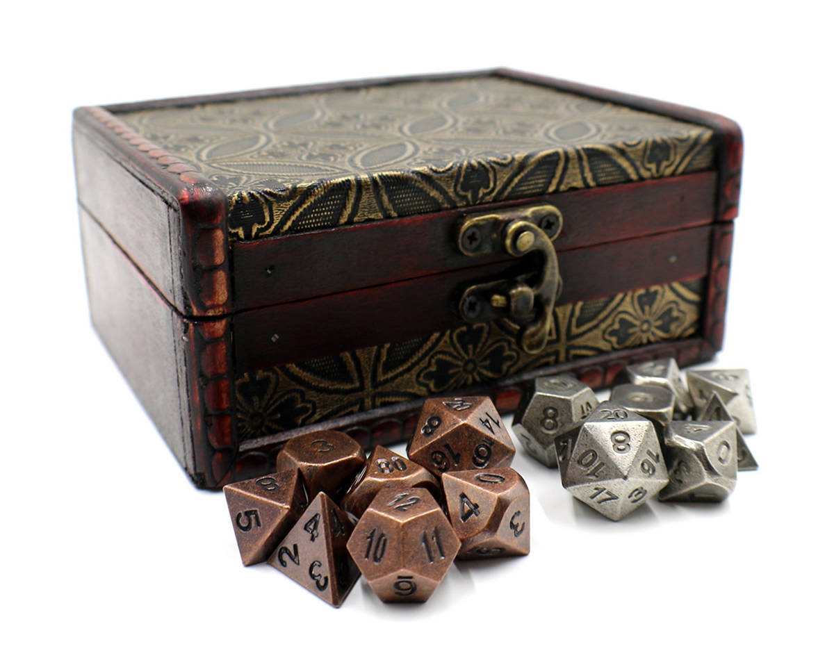Twin Role Playing Metal Dice Sets With Storage Chest / Box for Etsy