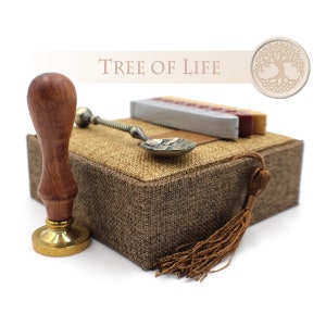 Juego de sellos de cera para regalo con el árbol de la vida celta