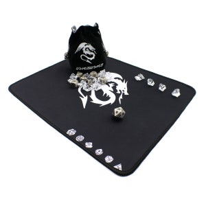 Satin Metal Dice Set With D&amp;D Play Mat, Dice Bag and Counters - Etsy ...