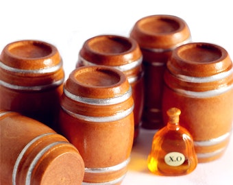 9 Mini Botti Di Legno Per Casa Delle Bambole – Decorazioni In Miniatura (Faggio, 4 Cm)