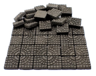Miniature Clay Tile Paving Stones for Modelling and Dollhouses
