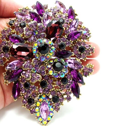 Red Rhinestone Flat Back Embellishment or Brooch AB Red and Etsy