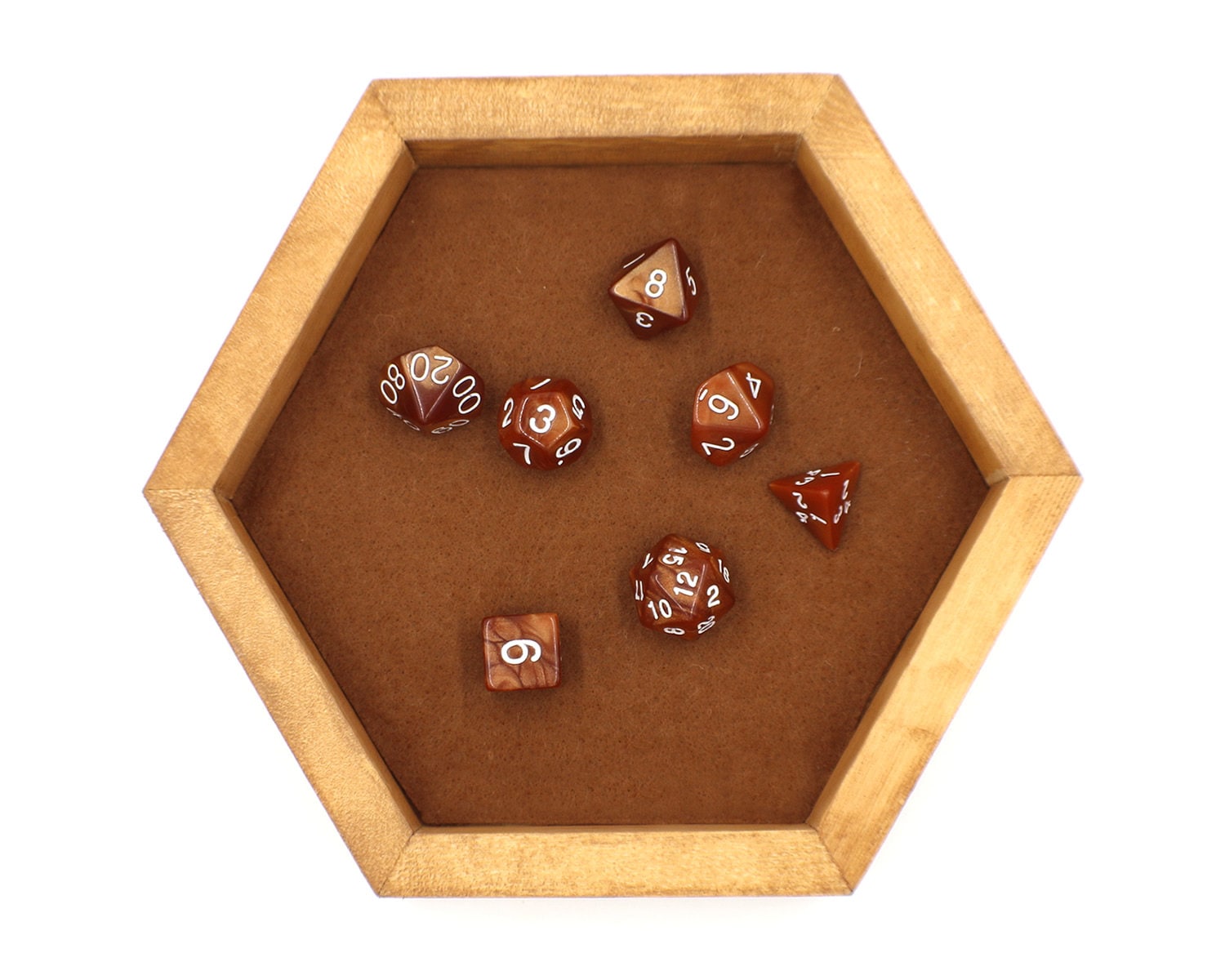 Bandeja De Dados De Madera De 24 Cm Con Almacenamiento – Base Cubierta De Fieltro Para Tiro Silencioso, Caja De Dados Para D&D Y RPG, Con Obra De Arte De Gárgola De Dave Needham