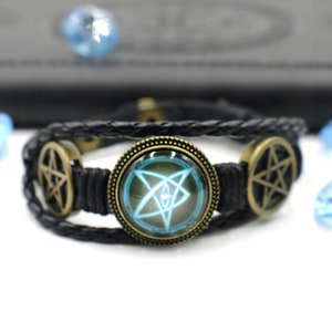 Cthulhu Mythos Elder Sign Leather Bracelet