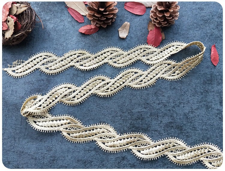 Gold Embroidered Ribbon Decorative Border Lace Trim - Etsy