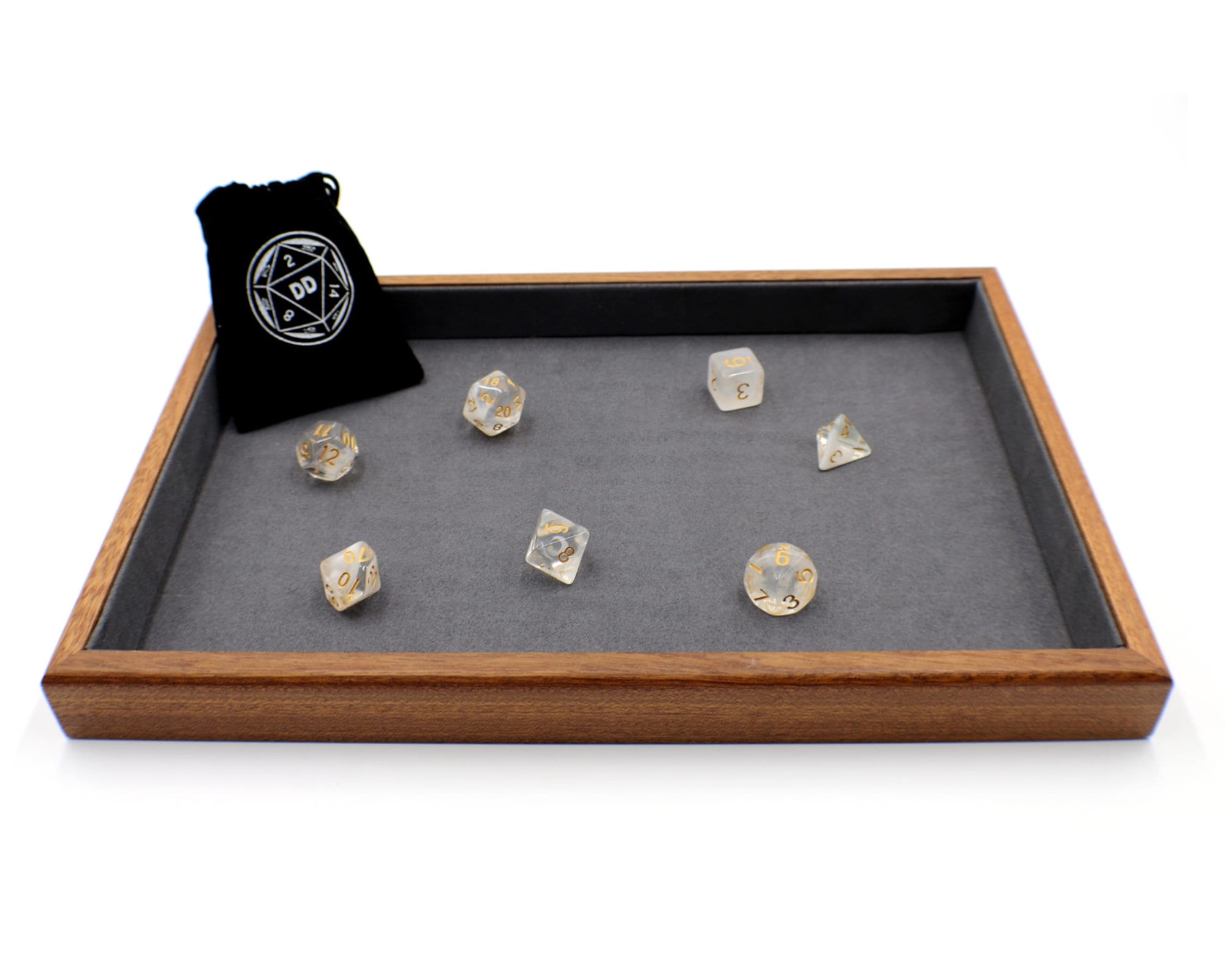 Premium Wood D&D Dice Tray With Matching D20 Dice Set Etsy UK