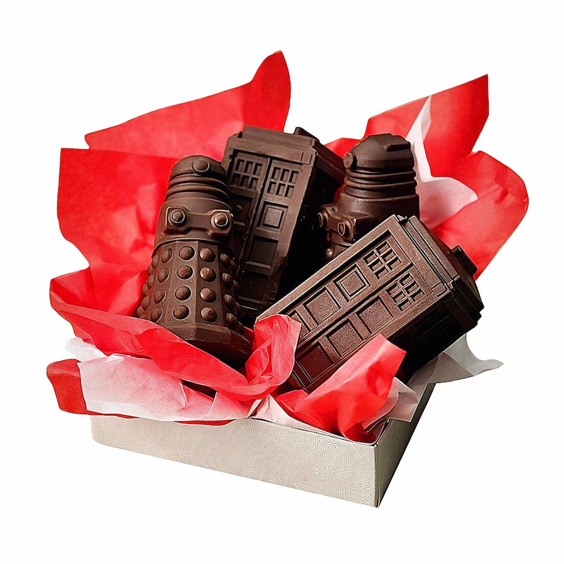 Doctor Who Tardis and Dalek Chocolate / Soap / Baking Silicone Mold image 1
