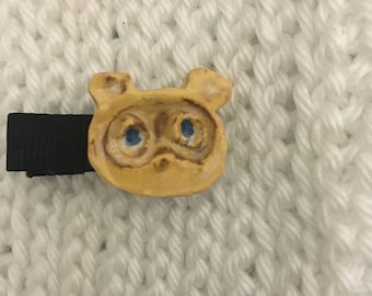 Animal Crossing Tom Nook Hair Clip Barrette- GRATIS misterio amiibo tarjeta!