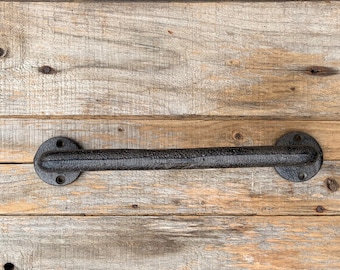 Barn Door Handle, Sliding Door Pull, Garden Gate Pull / Cast Iron Pipe Grab Bar / Heavy Duty Door Hardware