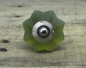 Sea Glass Green Knob Dresser Drawer Pull Cupboard Cabinet Furniture Door Hardware Knobs - Pulls - bedroom bathroom decoration Vintage