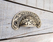 Drawer Pull, Cast Iron Cup D Dresser Handle, Cupboard Cabinet Cup Knob Door Hardware, Vintage Rustic Reproduction Pull