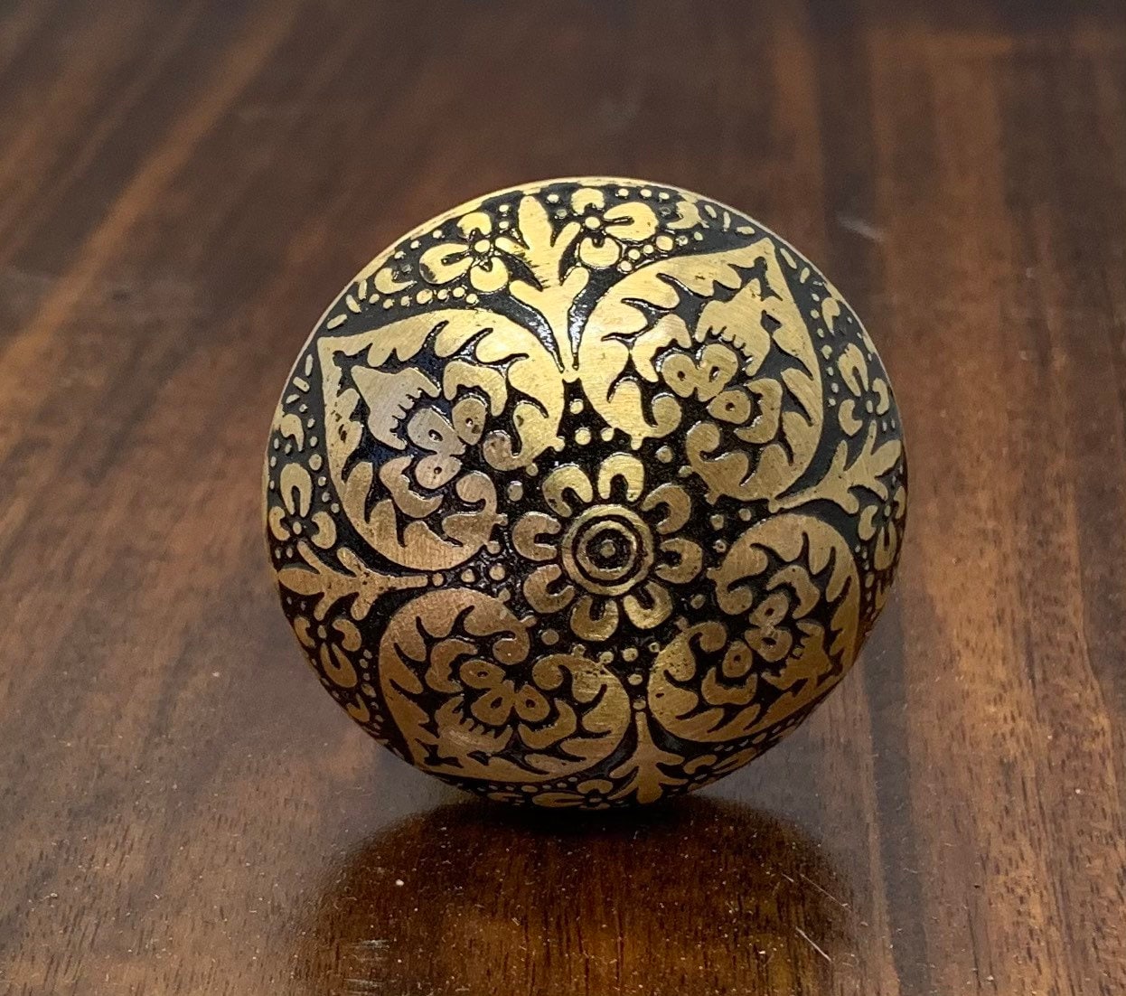 Brass Knob Drawer Pull Gold and Black Dresser Knob Etsy New