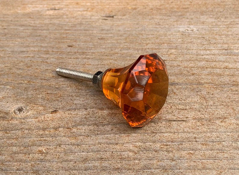Amber Glass Dresser Knob Crystal Drawer Pull Cupboard Etsy