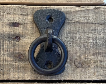 Iron Ring Pull, Dresser Knob, Drawer Handle, Cabinet Knob, Furniture Door Hardware, Black Cast Iron Drop Ring