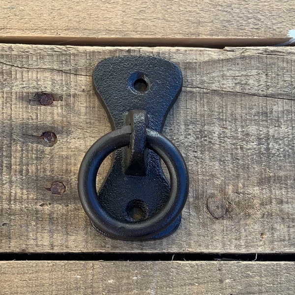 Iron Ring Pull, Dresser Knob, Drawer Handle, Cabinet Knob, Furniture Door Hardware, Black Cast Iron Drop Ring