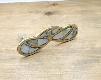 B Grade Mother Of Pearl Handle Antique Brass Drawer Cupboard Cabinet Furniture Hardware Door Pulls - Handmade Vintage Style Butterfly Handle